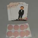 Floral Bridal Shower Games - Who Has The Groom Scratch Off Celebrity Cards Tickets for 48 Guests - Funny Bachelorette Party Games Ideas - Rose Gold White