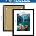 Hongkee 16x20 Frames Set of 2, Rustic Black Wood Style - Display 16 x 20 Picture without Mat or 11x14 Picture with Mat, Wall Mounting Horizontal and Vertical