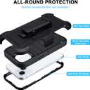 Black Case for iPhone 13 Case with Belt Clip Holster, Heavy Duty iPhone 13 Cases Protective, Shockproof Defender Phone Cover for iPhone13 6.1 inch