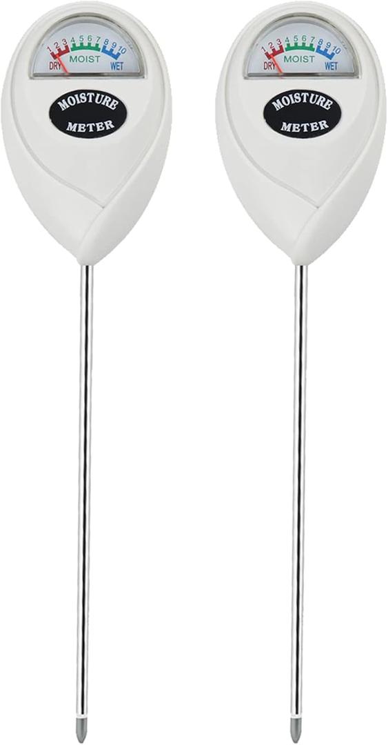 Censinda Soil Moisture Meter, 2 Pack Soil Moisture Monitor for House Plants, Soil Hygrometer Moisture Sensor for Indoor & Outdoor, Garden, Farm, Lawn Plant Care, No Battery Needed(Green + White)