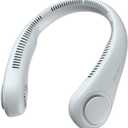 JISULIFE Portable Neck Fan, Hands Free Bladeless Fan, 5 Speeds, 4000 mAh Battery Operated Wearable Personal Fan, Twistable, Rechargeable, Gift for Women Men-Grey