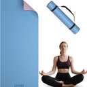 Yoga Mat Non Slip, Anti-Tear 1/4" & 2/5" Thick TPE Yoga Mats for Women and Men, a stylish and practical dual-tone yoga mat.72"x24" Exercise & Fitness Mat with Carrying Strap, Workout Mats for Yoga, Pilates and Floor Exercise