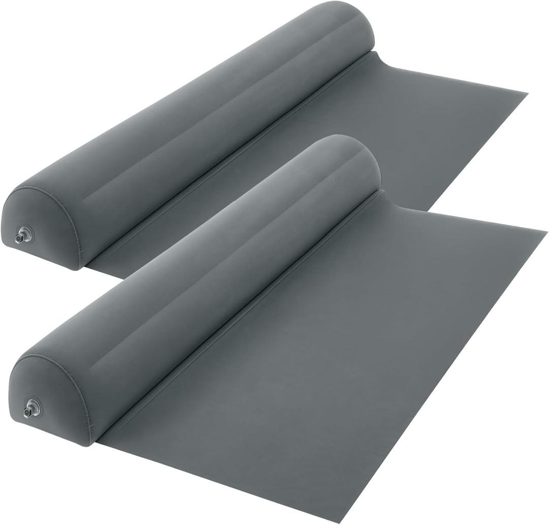 Lilian&Gema 2-Pack Inflatable Bed Rails for Toddlers, Non-Slip Soft FlockingTravel Bed Bumper for Kids for King, Queen, Twin, Full, Toddler-Size Bed, Portable Bed Rails for Hotel, Travel, Home (Grey)
