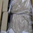 Yaheetech Dining Chairs Set of 4 Fabric Parson Upholstered Kitchen Chairs with Padded Seat and Solid Wood Legs for Dining Room/Restaurant, Armless Design, Khaki