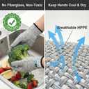 2 x Level 5 Cut Resistant GlovesTouch-Screen Compatible Cut Resistant Gloves Food Grade For Oyster Shucking, Meat Cutting, Mandoline Slicer, Knife Handling, Wood Carving (Grey, XL)