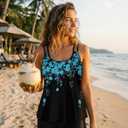 Urchics 2026 Women Two Piece Tankini Swimsuit Tummy Control Plus Size Long Torso Top and High Waisted Boyshorts Bathing Suits (Black, L)