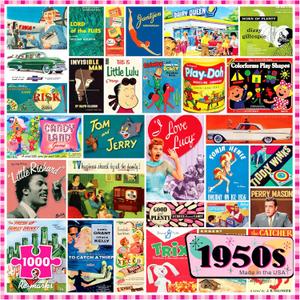 Re-Marks 1950s Pop Culture Puzzle, 1000-Piece Puzzle for All Ages, Family Jigsaw Puzzle