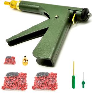 Tire Plug Gun Kit, Tire Repair Patch Kit Heavy Duty, Motorcycle Tubeless Tire Repair Kit with 70 Pcs Mushroom Plugs 70 Pcs Plug Leads, for Tire Punctures Flats on Car Motorcycle Truck