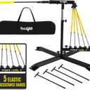 Yes4All Baseball Practice Training Equipment, 5 Elastic Bowstrings Softball/Baseball Hitting Trainer for All Ages, Adjustable Height & Portable Baseball Batting Practice Swing Trainer