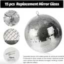 16inch Disco Ball Mirror Balls Large Hanging Disco Balls for Party Decorations, Weddings, Events, (16inch Disco Ball x 1pc, Replacement Mirror x 15pcs)