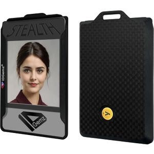 Badge Holder for Yubikey5 NFC Tokens - Holds up to 3 Badges - Stealth Black (1 Yubikey - Internal Slot)