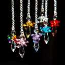 QFkris 7pcs Rainbow Guardian Angel Suncatcher for Home/Car Decoration & Porch Decor & Hangings Crystal Glass Ornament for Mom Women