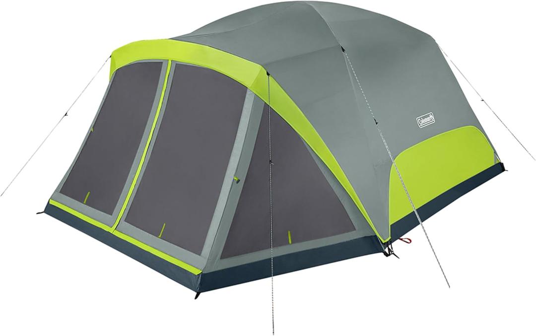 Coleman Skydome Camping Tent with Screened Porch & 5-Minute Setup, Weatherproof 8 Person Tent with Rainfly & Carry Bag, Made of PFAS-Free Materials, Large, 8-person