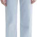 Women’s Jeans High Waisted Straight Leg Stretchy Jeans Trendy Wide Leg Casual Fit Denim Pants (Blue, M)