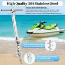 Sand Anchor, 304 Stainless Steel Screw in Boat Anchor Heavy Duty for PWC, Kayak, Jetski, Small Boat, Shallow Water & Sandbar Beach Auger Anchor Pole, 4 Adjusts (29.5"-45.5")