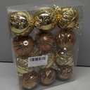 12 PCS Large Christmas Ball Ornaments Set for Tree, Shatterproof Xmas Tree Decorations Balls, Assorted Design Plastic Ornaments for Holiday Wedding Party, Big Brone Christmas Balls