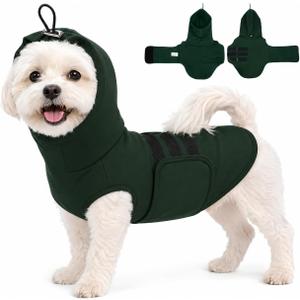 Dog Calming Vest, Dog Anxiety Vest with Ear Wrap to Reduce Noise Stress, Anxiety Jacket for Dogs, Dog Compression Shirt Anxiety for Separation, Fireworks, Vet Visits (DarkGreen, S)