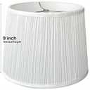 TOOTOO STAR Drum Lamp Shade Replacement, 10.5" x 12" x 9" Small White Pleated Fabric Lampshade with Spider Fitter, Traditional Design for Table Lamp and Floor Lamp