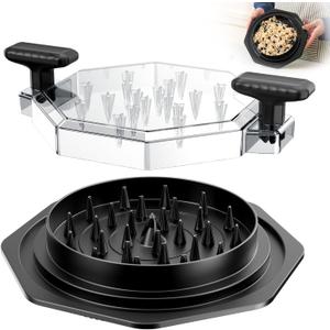 Chicken Shredder Tool Twist, Meat Shredder for Chicken Breast, Visible Kitchen Gadgets Grinder Machine, Anti-Slip Strip, Ergonomic Handle, BPA Free, Easy Clean (Black)