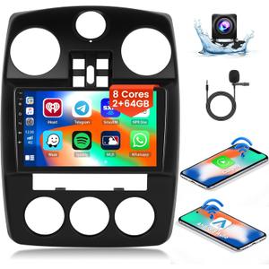 2G 64G for Chrysler PT Cruiser 2000-2010 Car Stereo Android 13 Upgrade Radio 8-Core 9'' Touch Screen IPS with Wireless CarPlay Android Auto AHD Backup Camera GPS Navigation DSP