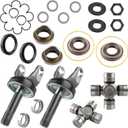 Kit de 32 sellos y rodamientos de eje delantero compatibles con Ford F250 F350 Super Duty 1999-2002, repuesto para SPL55-3X 550759 50491 50381 junta universal, rodamientos de husillo, sellos al