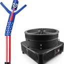 20FT Tall Inflatable Tube Man American Flag Wacky Wavy Dancing Guy with 1.5 HP Weather-Resistant Blower (18''Diameter) for Outdoor Decoration Advertising Business Promotion