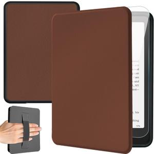 Case for 7" Kindle Paperwhite 12th Generation 2024 and Kindle Colorsoft Signature Edition, Slim Lightweight PU Leather Kindle Paperwhite Cover with Auto Sleep/Wake and Hand Strap, Antique Brown
