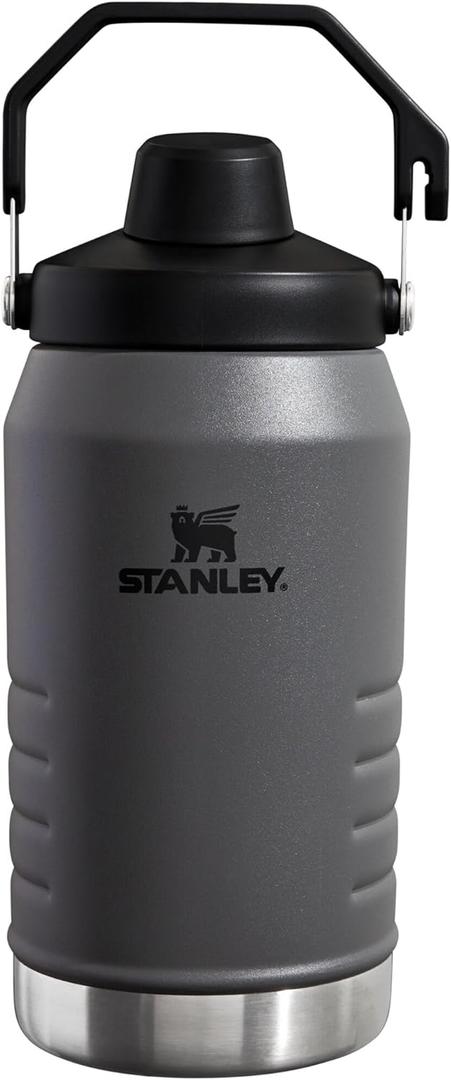 Stanley Iceflow Fast Flow Jug | Recycled Stainless Steel Water Tumbler | Keeps Drink Cold and Iced for Hours | Easy Carry Handle (Charcoal)