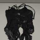 Avidlove Women Lingerie Floral Lace Harness Lingerie Bodysuit One Piece Teddy Babydoll Nightgown (Large, A-black)