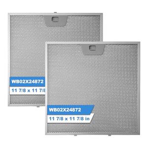 WB02X24872 Range Hood Filter Compatible with GE Range Hood Grease Filter JVW5301EJ1ES JVW5301SJ1SS JVW5301BJ1TS JVW5301FJ1DS JVW5301EJ2ES Replace PD00042306 4454446-11.87 x 11.87 Inche, 2pack