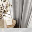 Linen Blend Grey Curtains for Living Room Back Tab Modern Farmhouse Semi Sheer Light Gray Curtains 84 inches Long 2 Panels Set Muted Neutral Cotton Texture Window Curtain for Dining Room Bedroom, 52"W x 84"L