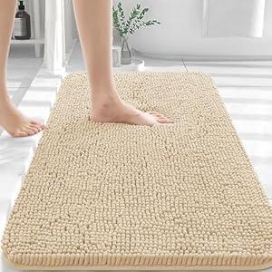 OLANLY Bathroom Rugs 30x20, Extra Soft Absorbent Chenille Bath Rugs, Rubber Backing Quick Dry, Machine Washable Bath Mats for Bathroom Floor, Tub and Shower, Home Decor Accessories