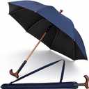 2-in-1 Walking Sticks Umbrella - Windbreak Ribs Walking Cane Umbrella Lightweight, Heavy-Duty Frame- Ideal Father's Gift for Climbing, Hiking, Hanging Out on Raining