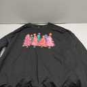 Christmas Sweatshirts Women Christmas Tree Graphic Long Sleeve Shirts Xmas Holiday Party Pullover Blouse (XX-Large, Black)