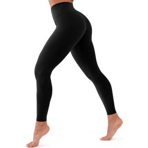 CHARMKING High Waisted Leggings for Women Soft Tummy Control Pants Non See Through Workout Yoga Pants for Running Plus Size (Small-Medium, 01 Black)