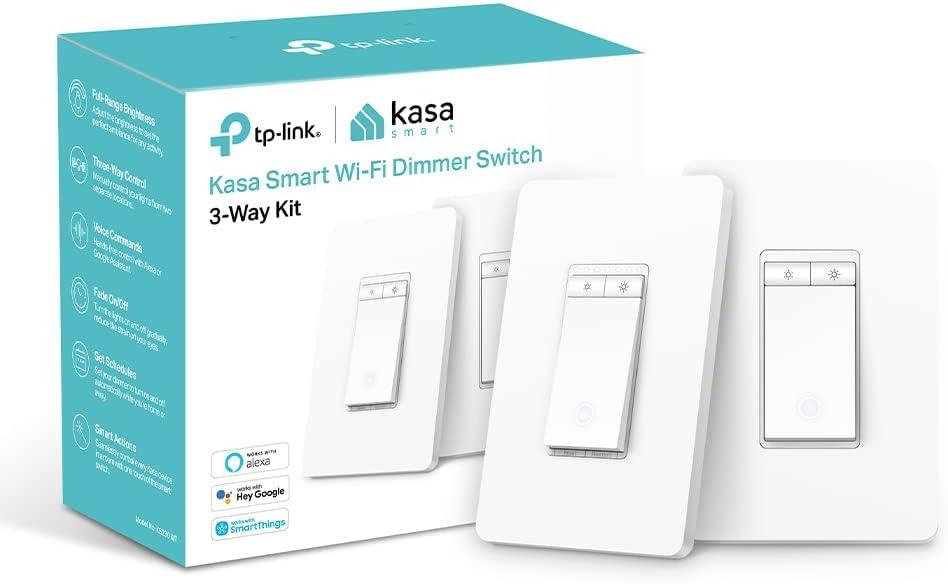 Kasa Smart 3 Way Dimmer Switch KIT, Dimmable Light Switch Compatible with Alexa, Google Assistant and SmartThings, Neutral Wire Needed, 2.4GHz, ETL Certified, No Hub Required (KS230 KIT) , White