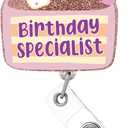 Badge Reel Holder Retractable with ID Clip, Nurse Badge Reel for Lab Techs, Nurses, Medical Assistants, Nursing Assistants, Lab Week Gift,LPN,L&D Funny Accessories (Birthday Specialist)