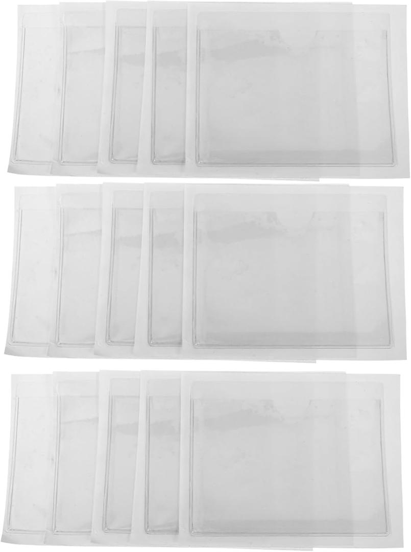 50pcs PVC Label Bag for Sticker Labels Adhesive Pockets for Organization Classroom Pockets