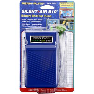 Penn-Plax Silent Air B10 Aquarium and Fishing Air Pump - Battery Operated - Manual On Off Switch Aerates Up to 29 Gallon Tanks (SAB10) (.4 LB)