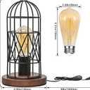 Touch Control Table Lamp, Industrial Bedside Lamp with 3 Way Dimmable, Small Nightstand Vintage Metal Cage Desk Lamps, Steampunk Table Lamps for Bedroom, Living Room, Kitchen (Bulb Included)
