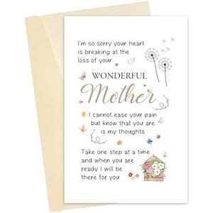 Heyshoo Sorry for Your Loss Of Your Mom, Sympathy Card for Son Daughter In Law, Special Mother's Day Condolence Card From Stepmom Godmother, Mix Of Cards, Pack of 6