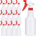 16 Oz Spray Bottle 12 Pack, Empty Refillable Plastic Spray Bottles Bulk for Cleaning Solution Hair Plants, Reusable Mist Sprayer for Kitchen BBQ Commercial and Residential