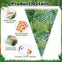 Tiamon 4 Pcs Jungle Zoo Animal Print Decoration Safari Birthday Banner Wild Animal Print Pennant Bunting 49.2 Ft Triangle Flag for Bulletin Board Classroom Decoration Safari Two Wild One Party Supply