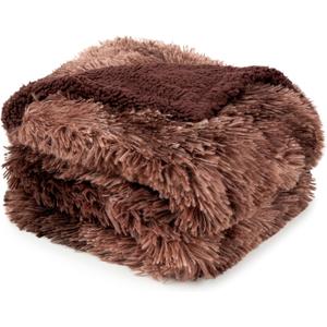PetAmi Waterproof Dog Blanket for Small Medium Dogs, Calming Fleece Cat Blanket, Couch Protector Washable Sherpa Faux Fur Pet Throw for Puppy, Soft Reversible 29x40 Tie-Dye Brown