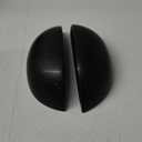 MyGift Matte Black Ceramic Indoor Wall Planter, 12 Inch Semi Circle Hanging Wall Vase, Set of 2