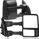 PZ Towing Mirror Left & Right Pair Set For 99-07 F250/F350/F450/F550 Super Duty,01-05 Excursion Power Heated With Arrow Light,Smoke Signal Lamp,Extendable Side Mirrors Driver Passenger