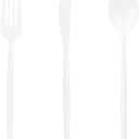 Supernal 180PCS White Plastic Silverware,White Utensils Set Disposable,Disposable Silverware Include 60 Forks,60 Knives,60 Spoons,Heavy Duty Party Cutlery for Birthday,Dinner,Wedding