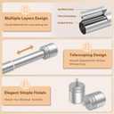 Double Curtain Rod 36 to 72 Inch, HOTOZON 1 Inch Heavy Duty Double Curtain Rods for Windows 24 to 68 Inches(2-5.6 ft), Telescoping Drapery Rod with Simple End Finials, Silver