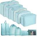 Packing Cubes for Travel - 10 Set Luggage Organizer Bags for Family, Mesh Breathable Travel Packing Cubes for Suitcases Durable Essentials Bags Set