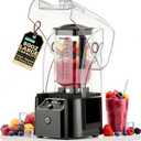 WantJoin Professional Commercial Blender With Shield Quiet Sound Enclosure 2200W Industries Strong and Quiet Professional-Grade Power, Self-Cleaning, Black